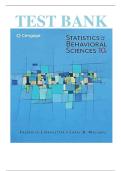 Test Bank for Statistics for the Behavioral Sciences - Standalone Book 10th Edition by Frederick Gravetter (Author), Larry Wallnau (Author) (All Chapters covered)