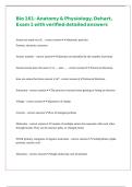 Bio 161- Anatomy & Physiology&comma; Dehart&comma; Exam 1 with verified detailed answers 