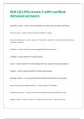 BIO 161 PSU exam 2 with verified detailed answers