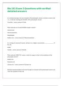 Bio 161 Exam 3 Questions with verified detailed answers 
