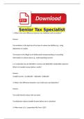 Senior Tax Specialist &lpar;2025&sol;2026 Tax Law&rpar; Questions and Answers Verified 100&percnt; Correct
