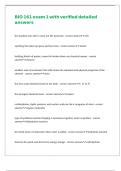 BIO 161 exam 1 with verified detailed answers