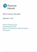 2025 Pearson Edexcel GCSE Portuguese Mark Scheme Paper 1 &lpar;1PGO&sol;1F&colon; Listening and understanding in Portuguese&rpar;