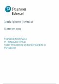 2025 Pearson Edexcel GCSE Portuguese Mark Scheme Paper 1 &lpar;1PGO&sol;1H&colon; Listening and understanding in Portuguese&rpar;