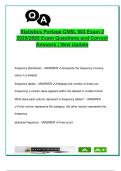 Statistics Exam 2 &ndash; Portage CNSL 503 &lpar;2025&sol;2026&rpar; &ndash; Complete Q&A with Correct Answers &ndash; Graphs&comma; Central Tendency&comma; Variability&comma; Frequency Tables &vert; Counseling Research Methods &ndash; Portage Learning