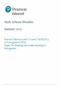 2025 Pearson Edexcel GCSE Portuguese Mark Scheme Paper 3 &lpar;1PGO&sol;3H&colon; Reading and understanding in Portuguese&rpar;