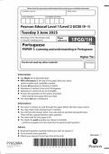 2025 Pearson Edexcel GCSE Portuguese Paper 1 &lpar;1PGO&sol;1H&colon; Listening and understanding in Portuguese&rpar;