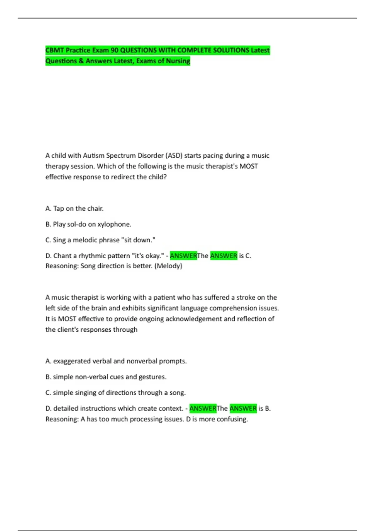 CBMT Practice Exam 90 QUESTIONS WITH COMPLETE SOLUTIONS Latest ...