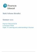 2025 Pearson Edexcel GCSE Russian Mark Scheme Paper 1 &lpar;1RUO&sol;1F&colon; Listening and understanding in Russian&rpar;