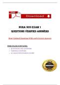 NURA 303 EXAM 1 QUESTIONS AND ANSWERS