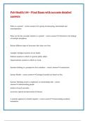 Pub Health 144 &ndash; Final Exam with accurate detailed answers 