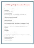 ALU 101 Sample Test Questions with verified answers
