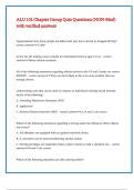 ALU 101 Chapter Group Quiz Questions &lpar;NON-Med&rpar; with verified answers