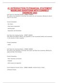 41&period; INTRODUCTION TO FINANCIAL STATEMENT MODELING QUESTIONS WITH CORRECT ANSWERS 2025