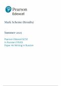 2025 Pearson Edexcel GCSE Russian Mark Scheme Paper 4 &lpar;1RUO&sol;4H&colon; Writing in Russian&rpar;