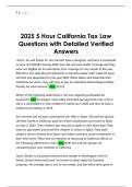 2022 5 Hour California Tax Law  Questions with Detailed Verified  Answers 