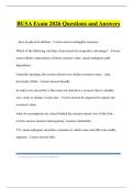 BUSA Exam 2026 Questions and Answers