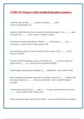 COM 101 Exam 4 with verified detailed answers
