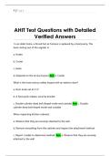 AHIT Test Questions with Detailed  Verified Answers