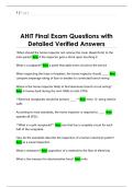 AHIT Final Exam Questions with  Detailed Verified Answers