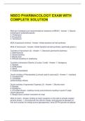 NBEO PHARMACOLOGY EXAM WITH COMPLETE SOLUTION