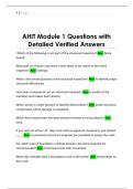 AHIT Module 1 Questions with  Detailed Verified Answers