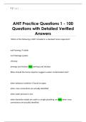 AHIT Practice Questions 1 - 100  Questions with Detailed Verified  Answers