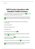 AHIT Practice Questions with  Detailed Verified Answers 