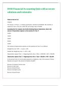 D102 Financial Accounting Quiz with accurate solutions and rationales