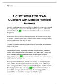 AIC 302 SIMULATED EXAM  Questions with Detailed Verified  Answers