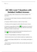 AIC 302 6 and 7 Questions with  Detailed Verified Answers