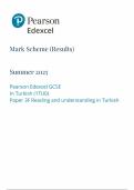 2025 Pearson Edexcel GCSE Turkish Mark Scheme Paper 3 &lpar;1TUO&sol;3F&colon; Reading and understanding in Turkish&rpar;