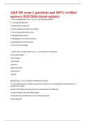 A&E III exam 1 questions and 100&percnt; verified  answers 2025&sol;2026 &lpar;latest update&rpar;