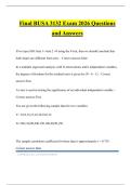 Final BUSA 3132 Exam 2026 Questions and Answers
