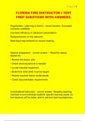 FLORIDA FIRE INSTRUCTOR I TEST  PREP QUESTIONS WITH ANSWERS&period;