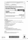 2025 Pearson Edexcel GCSE Turkish Paper 4 &lpar;1TUO&sol;4F&colon; Writing in Turkish&rpar;