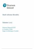 2025 Pearson Edexcel GCSE Turkish Mark Scheme Paper 4 &lpar;1TUO&sol;4H&colon; Writing in Turkish&rpar;