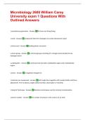 Microbiology 2600 William Carey University exam 1 Questions With Outlined Answers