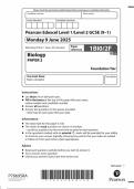 2025 Pearson Edexcel GCSE Biology Paper 2 &lpar;1BIO&sol;2F&rpar;