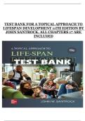 A Topical Approach to Lifespan Development &lpar;11th Edition&rpar; &ndash; John W&period; Santrock &vert; Complete Test Bank for All 17 Chapters