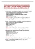TEXAS PEACE OFFICER LICENSING EXAM QUESTIONS  AND CORRECT ANSWERS &lpar;VERIFIED ANSWERS&rpar; PLUS  RATIONALES 2026 Q&A &vert; INSTANT DOWNLOAD PD 