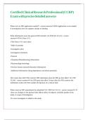Certified Clinical Research Professional &lpar;CCRP&rpar; Exam with precise detailed answers 