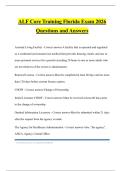 ALF Core Training Florida Exam 2026 Questions and Answers