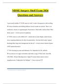 NBME Surgery Shelf Exam 2026 Questions and Answers