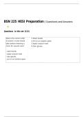 BSN 225 HESI Preparation &vert; Questions and Answers  