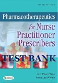 Test Bank for Pharmacotherapeutics for Advanced Practice Nurse Prescribers 5th Edition by Woo Robins&sol;Test Bank For Pharmacotherapeutics For Advanced Practice 5th Edition&sol;Test Bank for Pharmacotherapeutics for Nurse Practitioner Prescribers 3rd Edition by 