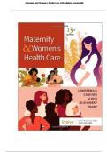 TEST BANK FOR LOWDERMILK&colon; MATERNITY & WOMEN&rsquo;S HEALTH CARE&comma; 13TH EDITION UPDATED WITH ALL CHAPTERS