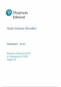 2025 Pearson Edexcel GCSE Chemistry Mark Scheme Paper 2 &lpar;1CHO&sol;2F&rpar;