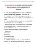 NR 326&sol; NR326 EXAM 1 LATEST 2025&sol; 2026 MENTAL HEALTH NURSING &vert; QUESTIONS & VERIFIED ANSWERS