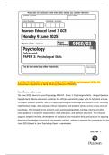 A LEVEL PSYCHOLOGY&colon; Actual June 2025 PAST PAPER 3&colon; Psychological Skills&period; All Assessment Questions & Mark Scheme &lbrack;Edexcel 9PS0&sol;03&rsqb;